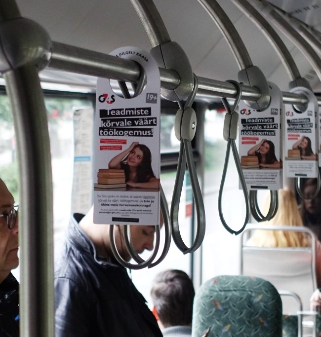 G4S – rippuvad reklaamid bussides