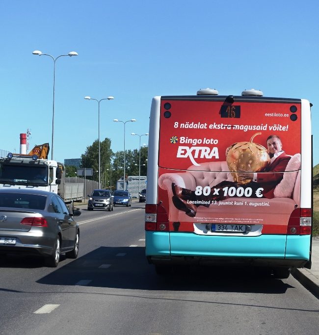 Bingo Loto – reklaam bussi tagaküljel